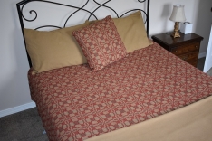 THE PATRIOT KNOT KING BED COVER 110"X120" GREEN/CRAN/TAN